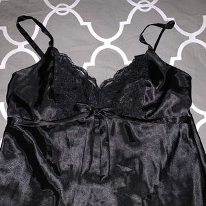 NWT black silk nightie
